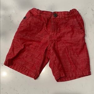 Red linen shorts